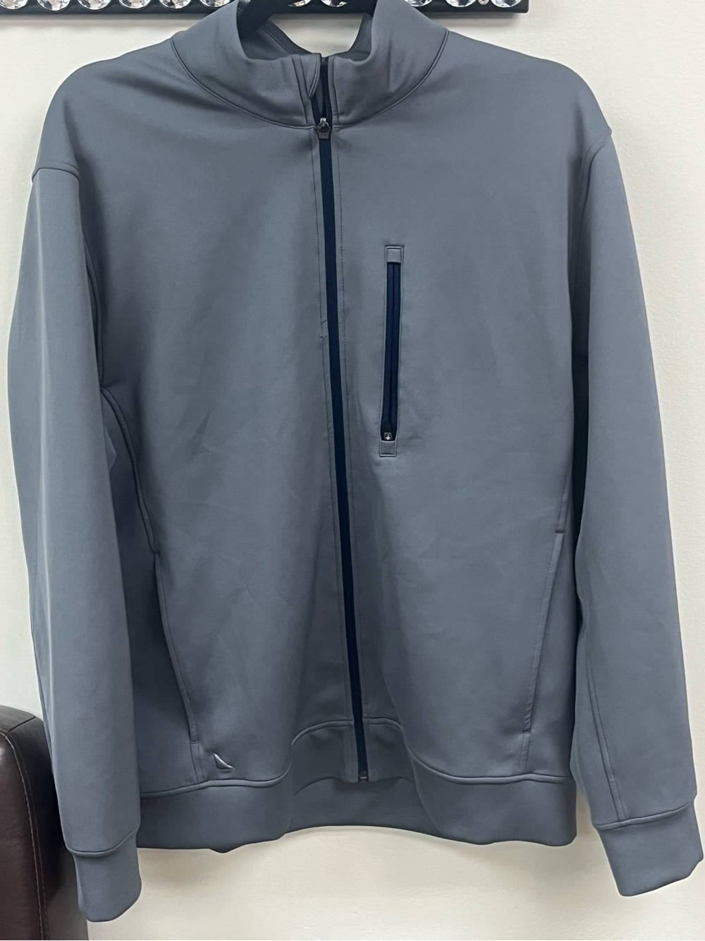 UNTUCKit Benotto Mens Sz LG Grey Full Zip Tech Jacket Style 40667